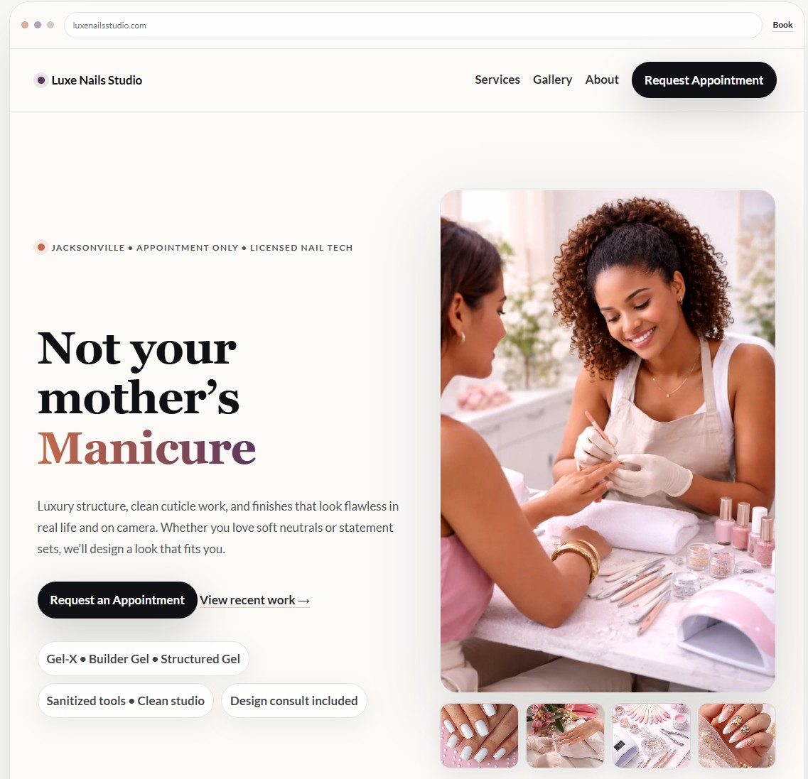 Nail Studio example website screenshot