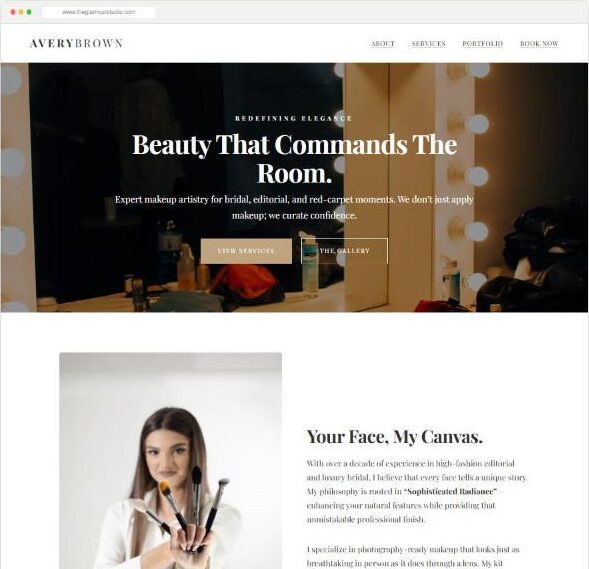 Makeup artist example website