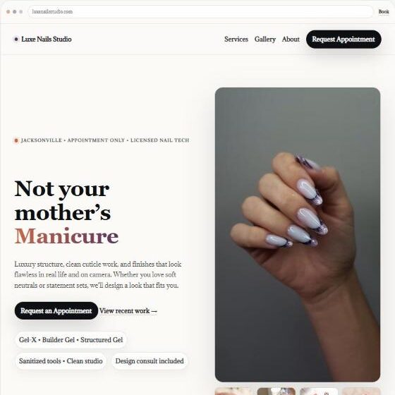 Nail studio example website